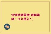 何谓地藏黄精(地藏黄精：什么是它？)