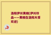 洛阳伊川黄精(伊川珍品——黄精在洛阳大受欢迎)