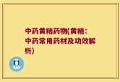 中药黄精药物(黄精：中药常用药材及功效解析)