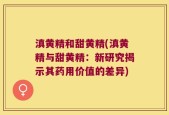 滇黄精和甜黄精(滇黄精与甜黄精：新研究揭示其药用价值的差异)