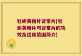 牡蛎黄精片肾宝片(牡蛎黄精片与肾宝片的功效及适用范围简介)