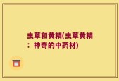虫草和黄精(虫草黄精：神奇的中药材)