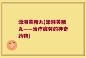 潇湘黄精丸(潇湘黄精丸——治疗疲劳的神奇药物)
