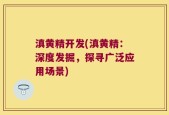 滇黄精开发(滇黄精：深度发掘，探寻广泛应用场景)