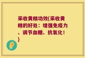 采收黄精功效(采收黄精的好处：增强免疫力、调节血糖、抗氧化！)