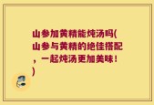 山参加黄精能炖汤吗(山参与黄精的绝佳搭配，一起炖汤更加美味！)