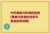 中药黄精与熟地的区别(黄精与熟地的功效与用途区别详解)