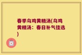 春季乌鸡黄精汤(乌鸡黄精汤：春日补气佳选)