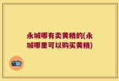 永城哪有卖黄精的(永城哪里可以购买黄精)