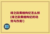 绿之韵黄精枸杞怎么样(绿之韵黄精枸杞的功效与作用!)