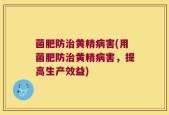 菌肥防治黄精病害(用菌肥防治黄精病害，提高生产效益)