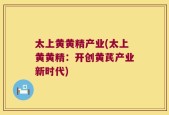 太上黄黄精产业(太上黄黄精：开创黄芪产业新时代)