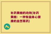 补药黄精的功效(补药黄精：一种有益身心健康的自然草药)