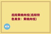 岳阳黄精肉桂(岳阳特色美食：黄精肉桂)