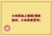 小米粥加上黄精(黄精加持，小米粥更营养)