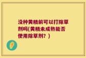 没种黄精前可以打除草剂吗(黄精未成熟能否使用除草剂？)