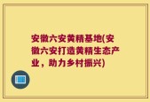 安徽六安黄精基地(安徽六安打造黄精生态产业，助力乡村振兴)