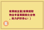 柴黄精含量(柴黄提取物含丰富黄酮类化合物，助力护肝养心！)