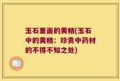 玉石里面的黄精(玉石中的黄精：珍贵中药材的不得不知之处)