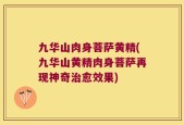 九华山肉身菩萨黄精(九华山黄精肉身菩萨再现神奇治愈效果)