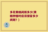 多花黄精间距多少(黄精种植时应该保留多少间距？)
