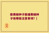 撒黄精种子撒播黄精种子有哪些注意事项？)