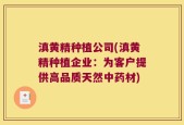 滇黄精种植公司(滇黄精种植企业：为客户提供高品质天然中药材)