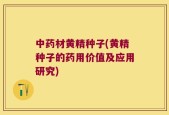 中药材黄精种子(黄精种子的药用价值及应用研究)