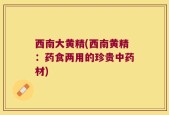 西南大黄精(西南黄精：药食两用的珍贵中药材)