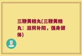 三鞭黄精丸(三鞭黄精丸：滋阴补阳，强身健体)