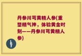 丹参川芎黄精人参(重塑精气神，体验黄金时刻——丹参川芎黄精人参)