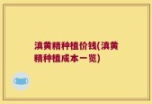 滇黄精种植价钱(滇黄精种植成本一览)