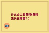 什么山上有黄精(黄精生长在哪里？)