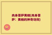 肉身菩萨黄精(肉身菩萨：黄精的神奇功效)