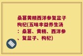 桑葚黄精西洋参复盆子枸杞(五味丰益养生汤：桑葚、黄精、西洋参、复盆子、枸杞)