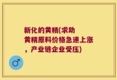 新化的黄精(求助  黄精原料价格急速上涨，产业链企业受压)