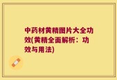 中药材黄精图片大全功效(黄精全面解析：功效与用法)