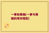 一拳和黄精(一拳与黄精的奇妙搭配)