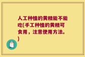 人工种植的黄精能不能吃(手工种植的黄精可食用，注意使用方法。)