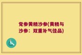 党参黄精沙参(黄精与沙参：双重补气佳品)