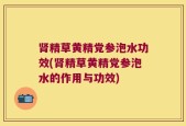 肾精草黄精党参泡水功效(肾精草黄精党参泡水的作用与功效)