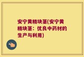 安宁黄精块茎(安宁黄精块茎：优良中药材的生产与利用)