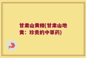 甘肃山黄精(甘肃山地黄：珍贵的中草药)