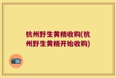 杭州野生黄精收购(杭州野生黄精开始收购)