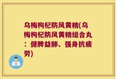 乌梅枸杞防风黄精(乌梅枸杞防风黄精组合丸：健脾益肺、强身抗疲劳)