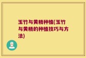 玉竹与黄精种植(玉竹与黄精的种植技巧与方法)