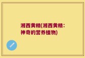 湘西黄精(湘西黄精：神奇的营养植物)