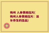 梅州 人参黄精压片(梅州人参黄精压片：滋补养生的佳品)