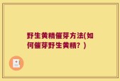 野生黄精催芽方法(如何催芽野生黄精？)