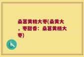 桑葚黄精大枣(桑黄大，枣甜香：桑葚黄精大枣)